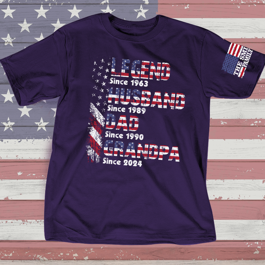 Personalized Legend Husband Dad Papa Since Flag Shirt