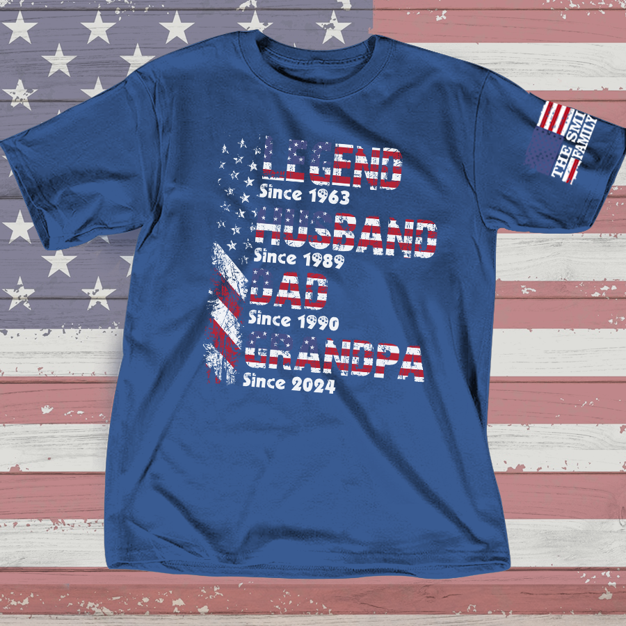 Personalized Legend Husband Dad Papa Since Flag Shirt
