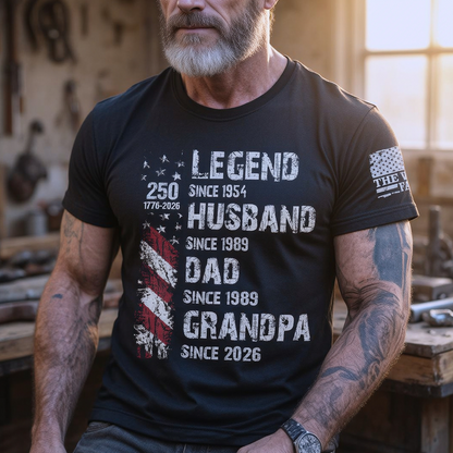 Personalized Legend Husband Dad Papa Since The America 250th Anniversary Shirt