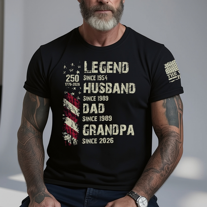 Personalized Legend Husband Dad Papa Since The America 250th Anniversary Shirt