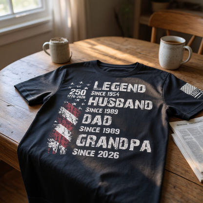 Personalized Legend Husband Dad Papa Since The America 250th Anniversary Shirt