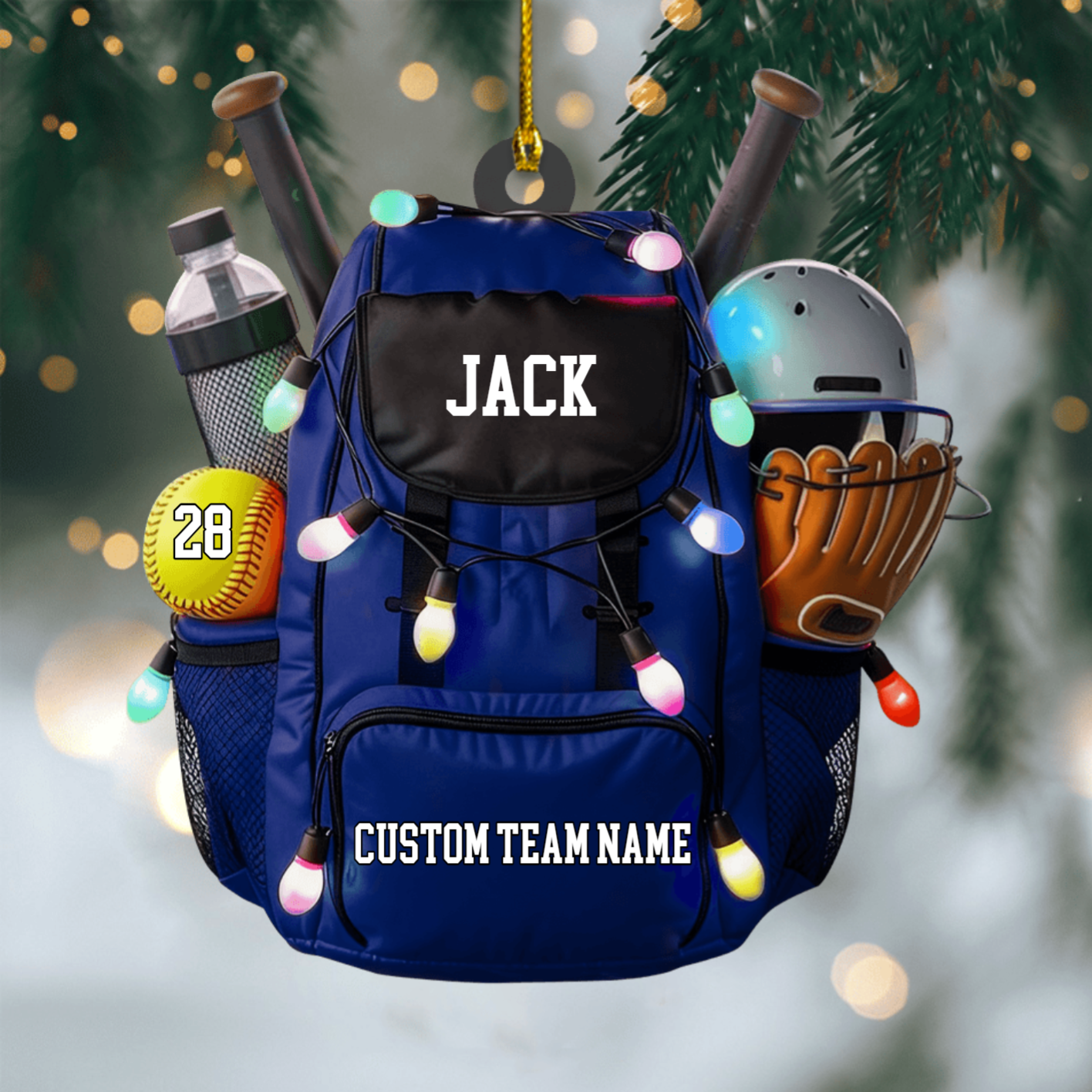 Personalized Softball Bag Ornament 2025, Custom Acrylic Decoration, Unique Christmas Gift For Softball Players And Sports Lovers Ornament