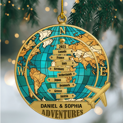 Personalized Travel Destination Ornament – Custom Acrylic Design, Unique Christmas Keepsake for Adventurers and Wanderers Ornament