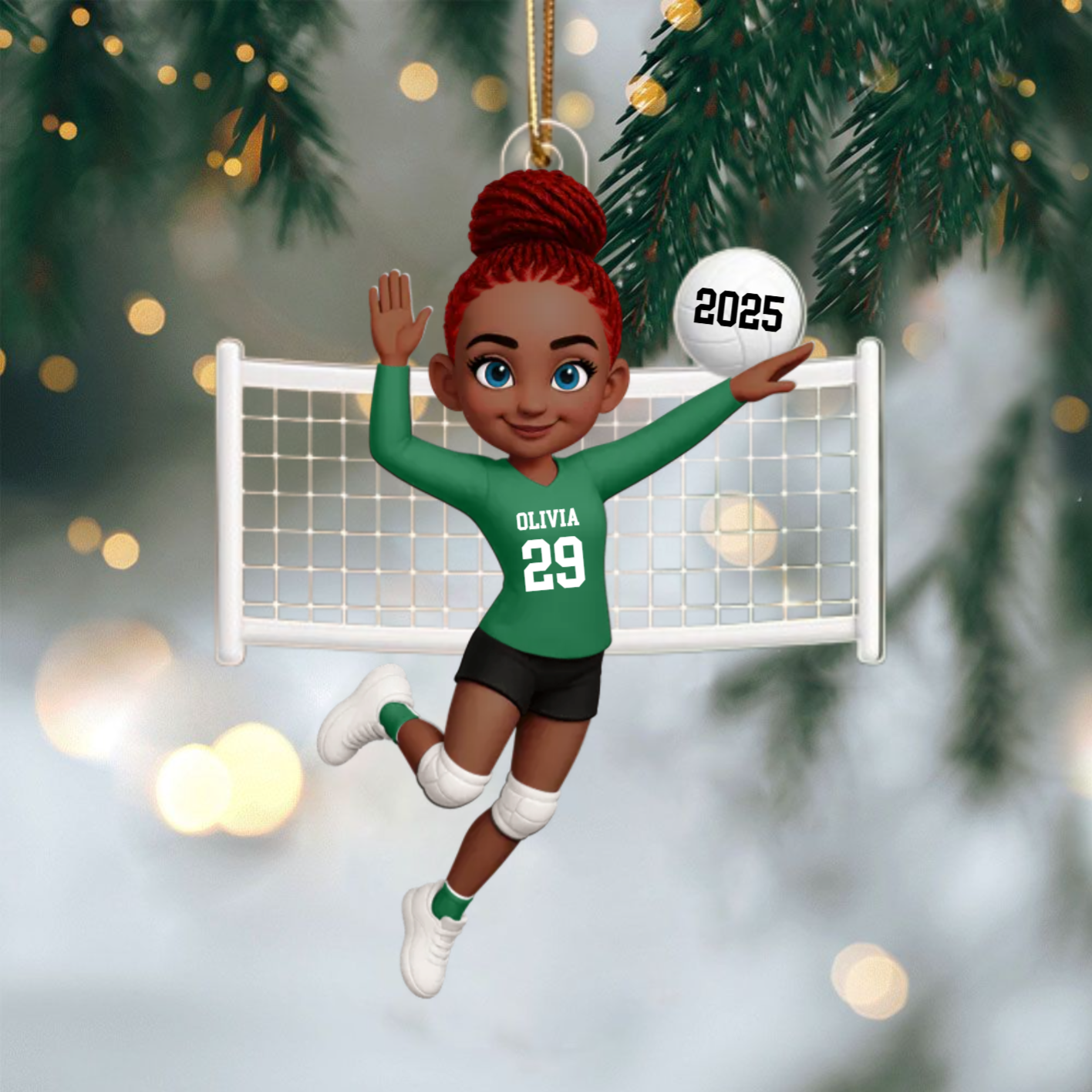Personalized Volleyball Girl Ornament – Custom 3D Acrylic Design, Perfect Holiday Keepsake for Female Athletes Ornament