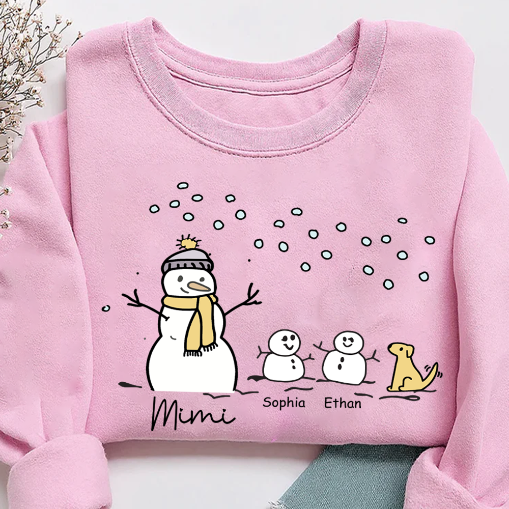 Mimi Snowman Dog with Grandkids – Christmas Gifts Sweatshirt