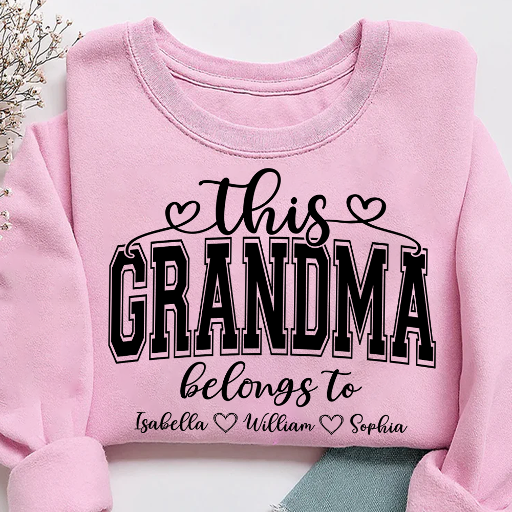 Custom This Grandma Belongs To And Grandkids Sweatshirt