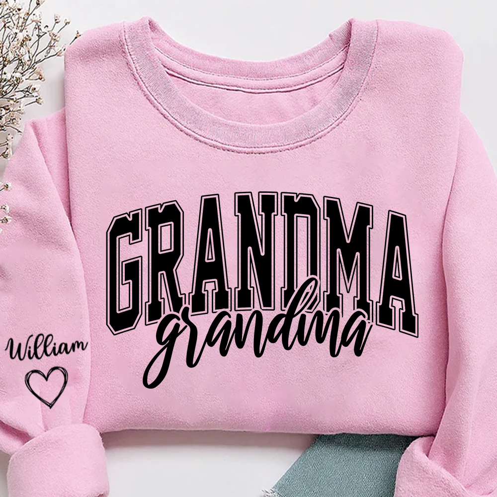 Grandma with Grandkids’ Names, Custom Gift for Grandma Sweatshirt