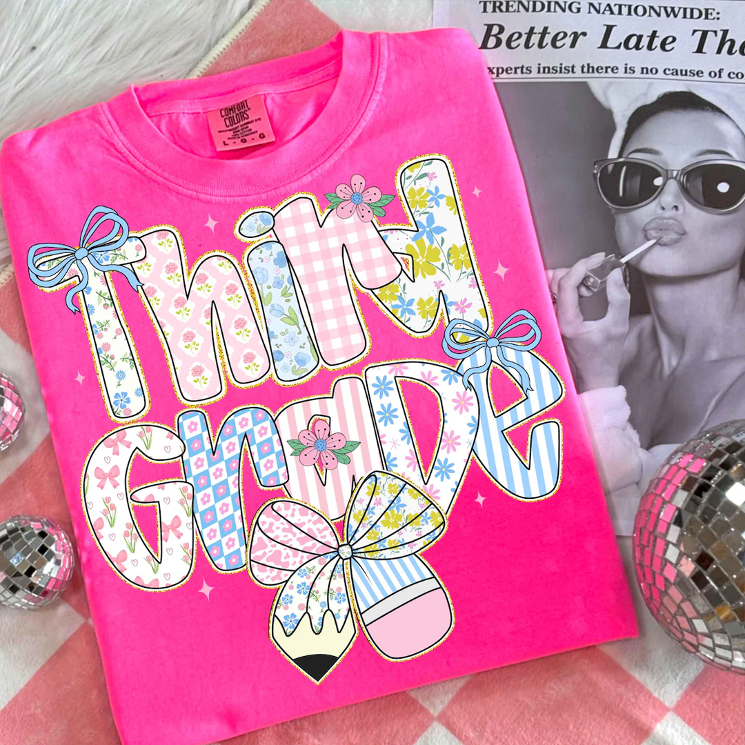 Preppy Back to School Floral Personalized