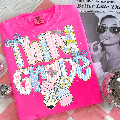Preppy Back to School Floral Personalized