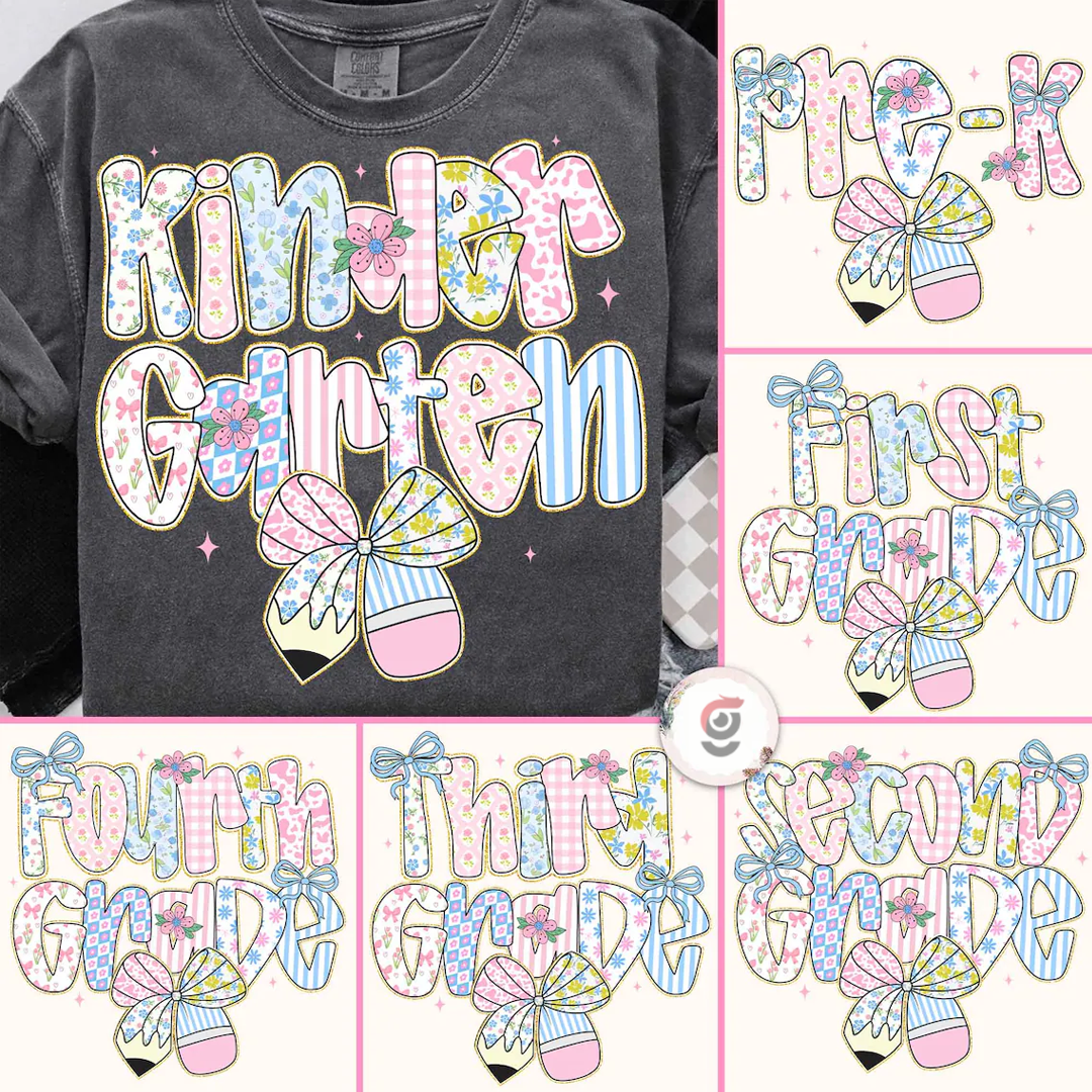 Preppy Back to School Floral Personalized