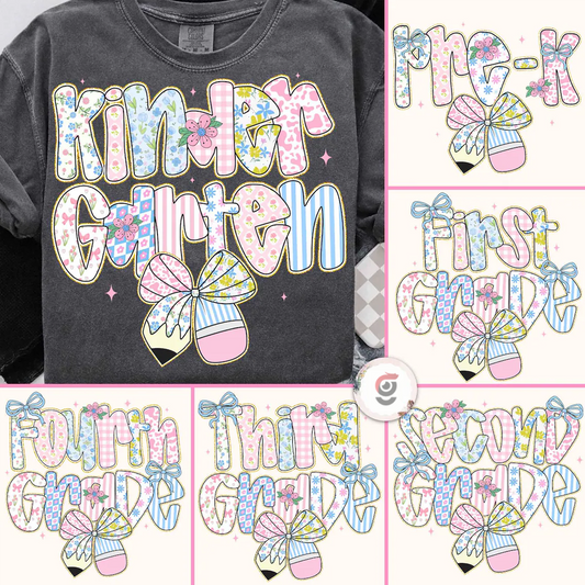 Preppy Back to School Floral Personalized