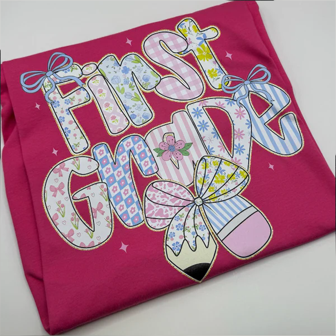 Preppy Back to School Floral Personalized
