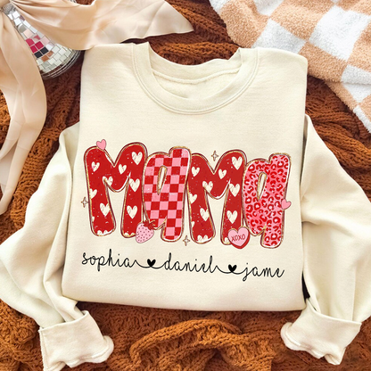 Preppy Mama Leopard Heart Valentine, Mama Mimi Grandma Grandkids