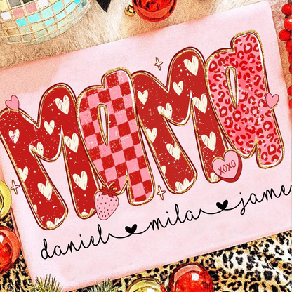 Preppy Mama Leopard Heart Valentine, Mama Mimi Grandma Grandkids