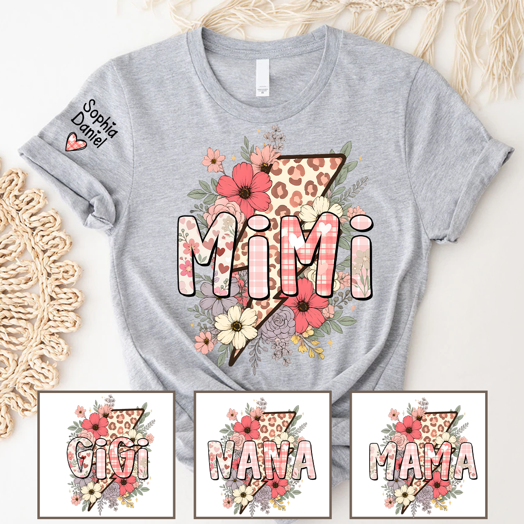 Preppy Pink Mimi, Mama Floral Leopard Mothers Day T-shirt