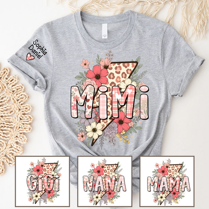 Preppy Pink Mimi, Mama Floral Leopard Mothers Day T-shirt