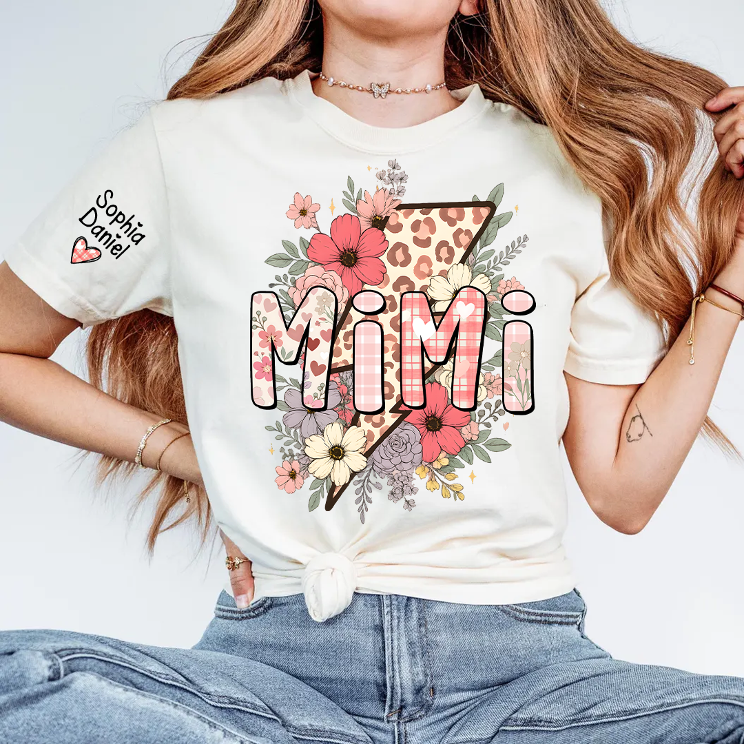 Preppy Pink Mimi, Mama Floral Leopard Mothers Day T-shirt