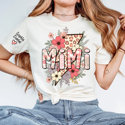 Preppy Pink Mimi, Mama Floral Leopard Mothers Day T-shirt