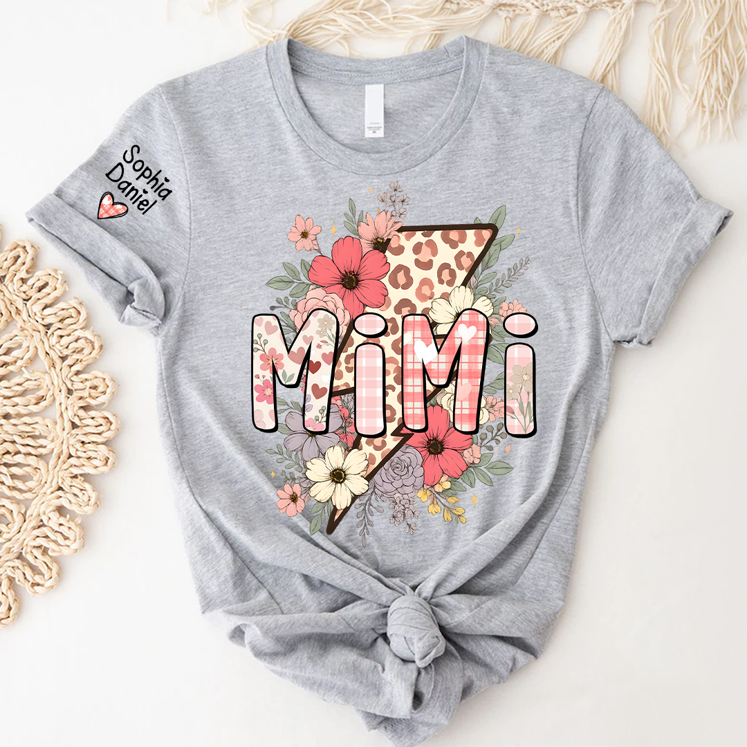Preppy Pink Mimi, Mama Floral Leopard Mothers Day T-shirt