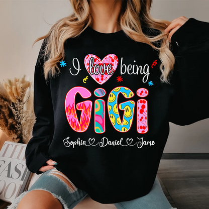 Preppy Trendy Gigi I Love Being Gigi And Grandkids Shirt