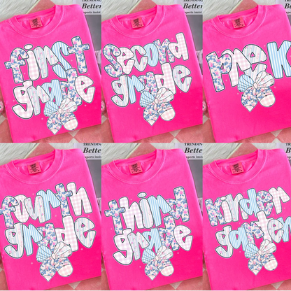 Preppy Floral Back To School Teacher First Day Of School Comfort Colors Shirt