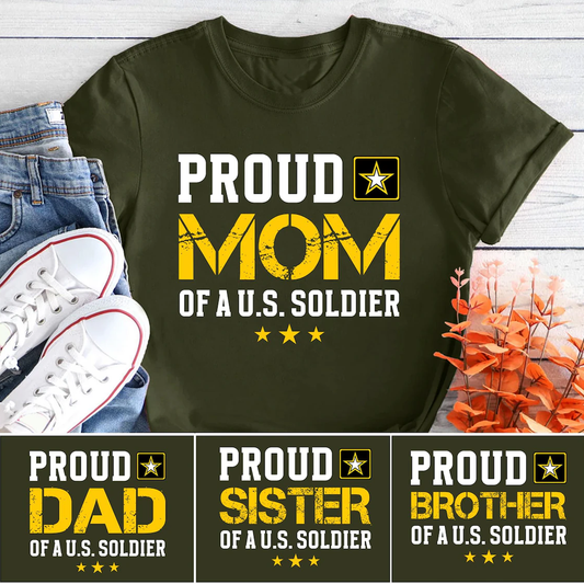 Proud Mom of a US Soldier Shirt Army, Family Gift, My Son My Hero, Soldier Mom Support