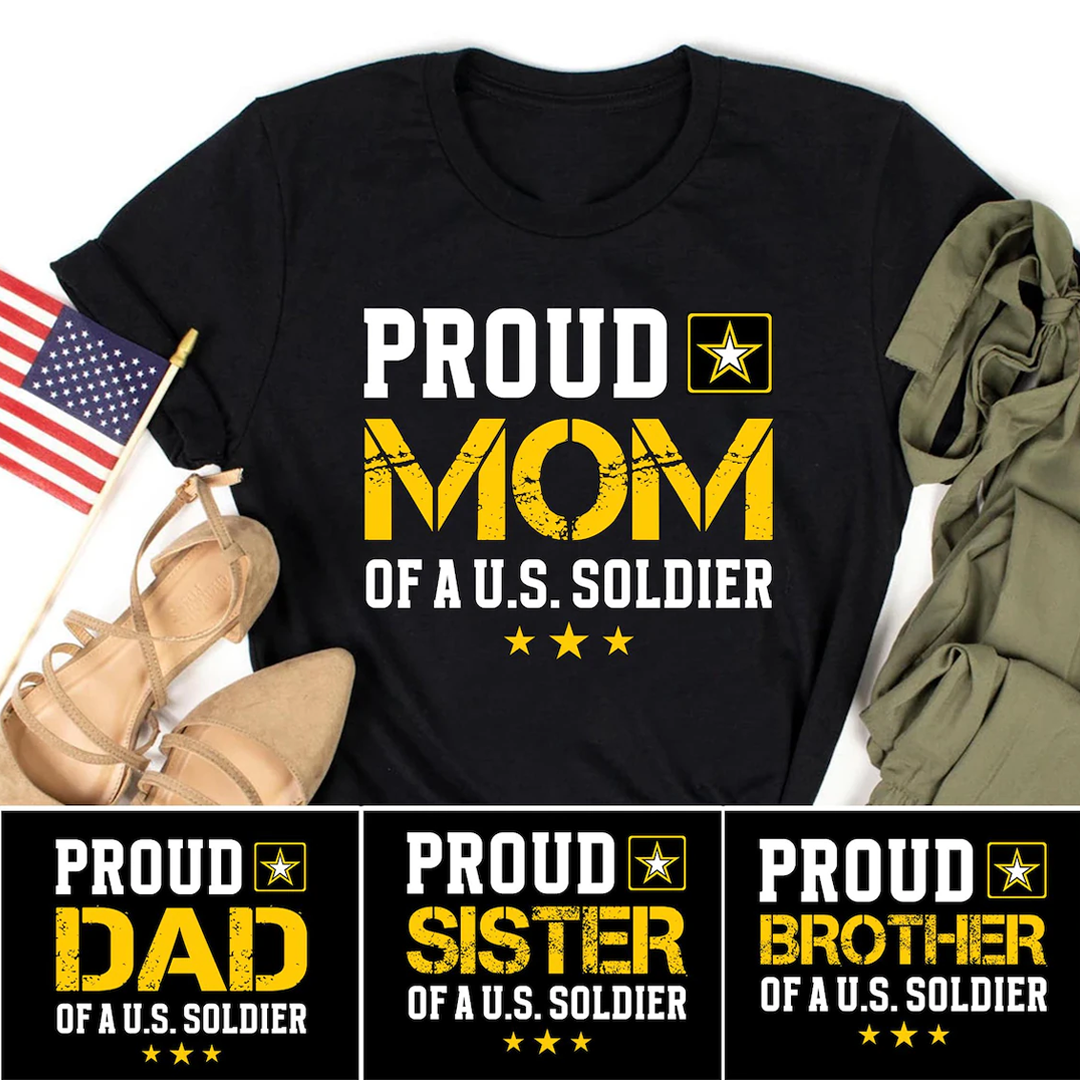 Proud Mom of a US Soldier Shirt Army, Family Gift, My Son My Hero, Soldier Mom Support