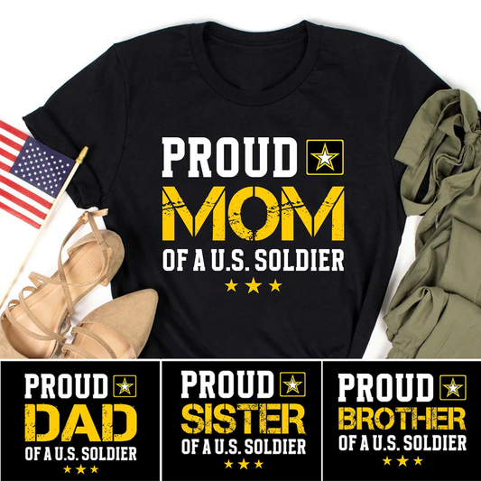 Proud Mom of a US Soldier Shirt Army, Family Gift, My Son My Hero, Soldier Mom Support