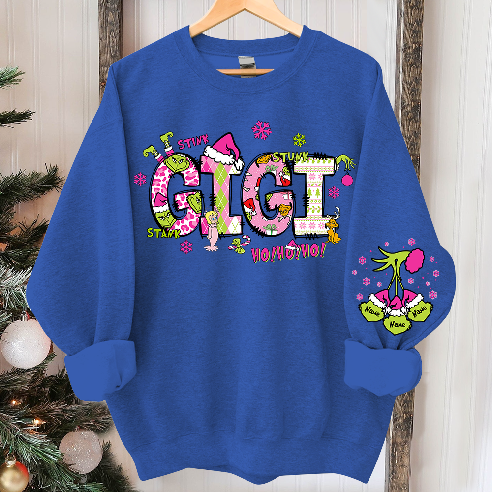 Custom Gigi And Grandkids Christmas 2024 Sweatshirt
