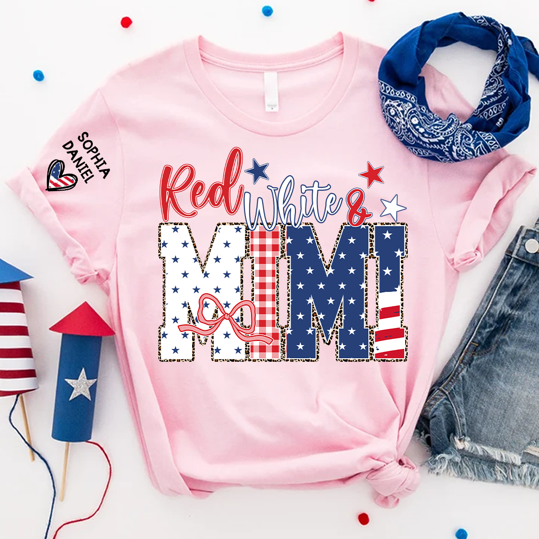 Red White and Gigi Mimi Nana Grandma, Patriotic, America 1776-2026 Freedom, Independence Day USA Gift T-Shirt