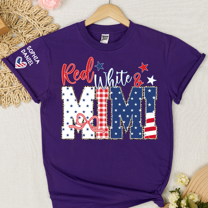 Red White and Gigi Mimi Nana Grandma, Patriotic, America 1776-2026 Freedom, Independence Day USA Gift T-Shirt