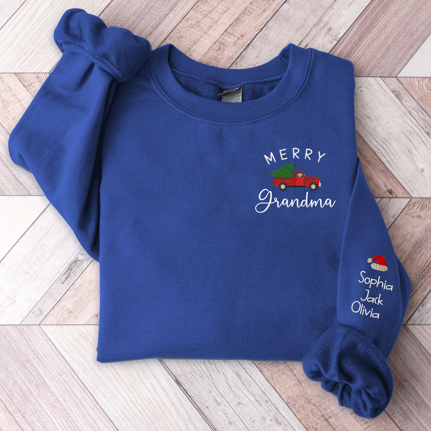 Personalized Merry Grandma Embroidered, Custom Grandma  And Kids, Grandma Gift CL01 Sweatshirt