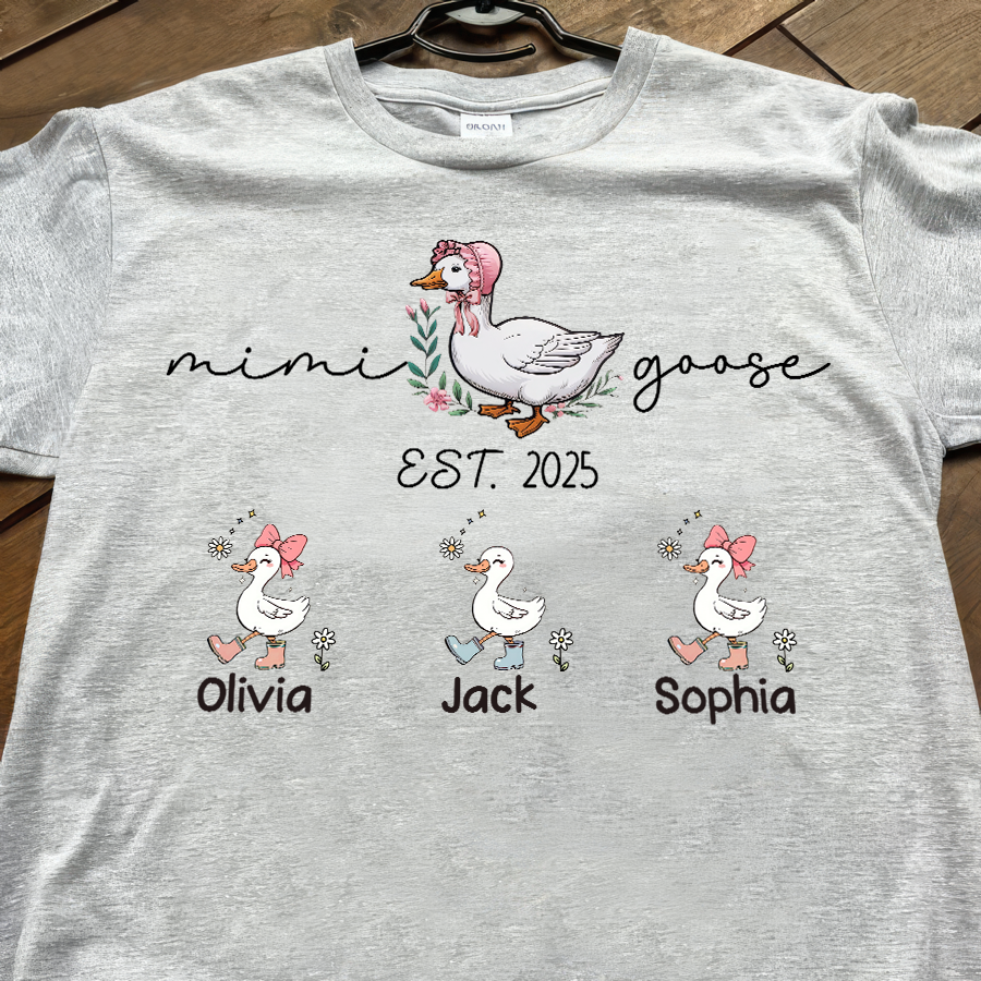 Custom Mimi Goose Est Shirt, Personalized Nickname And Grandkids, Gift For Mother's Day
