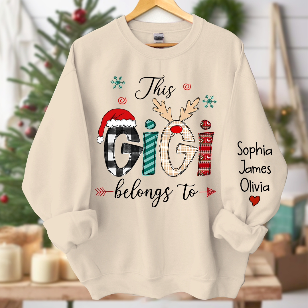 Merry Christmas This Gigi Belongs To Grandkids Sweatshirt, Merry Christmas Grandma Sweatshirt