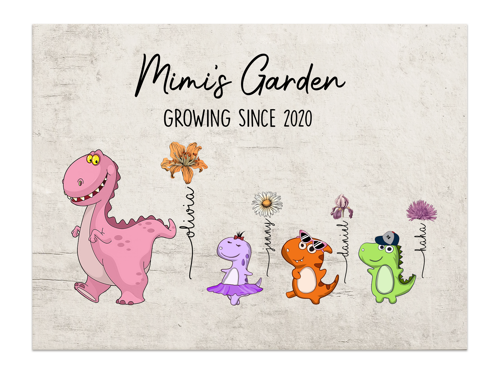 Nana's Garden Nana And Kids Saurus  Poster