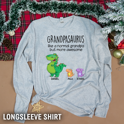Customized Papasaurus Like A Normal Grandpa But More Awesome. Custom Name Papa And Kids, Gift Hoodie