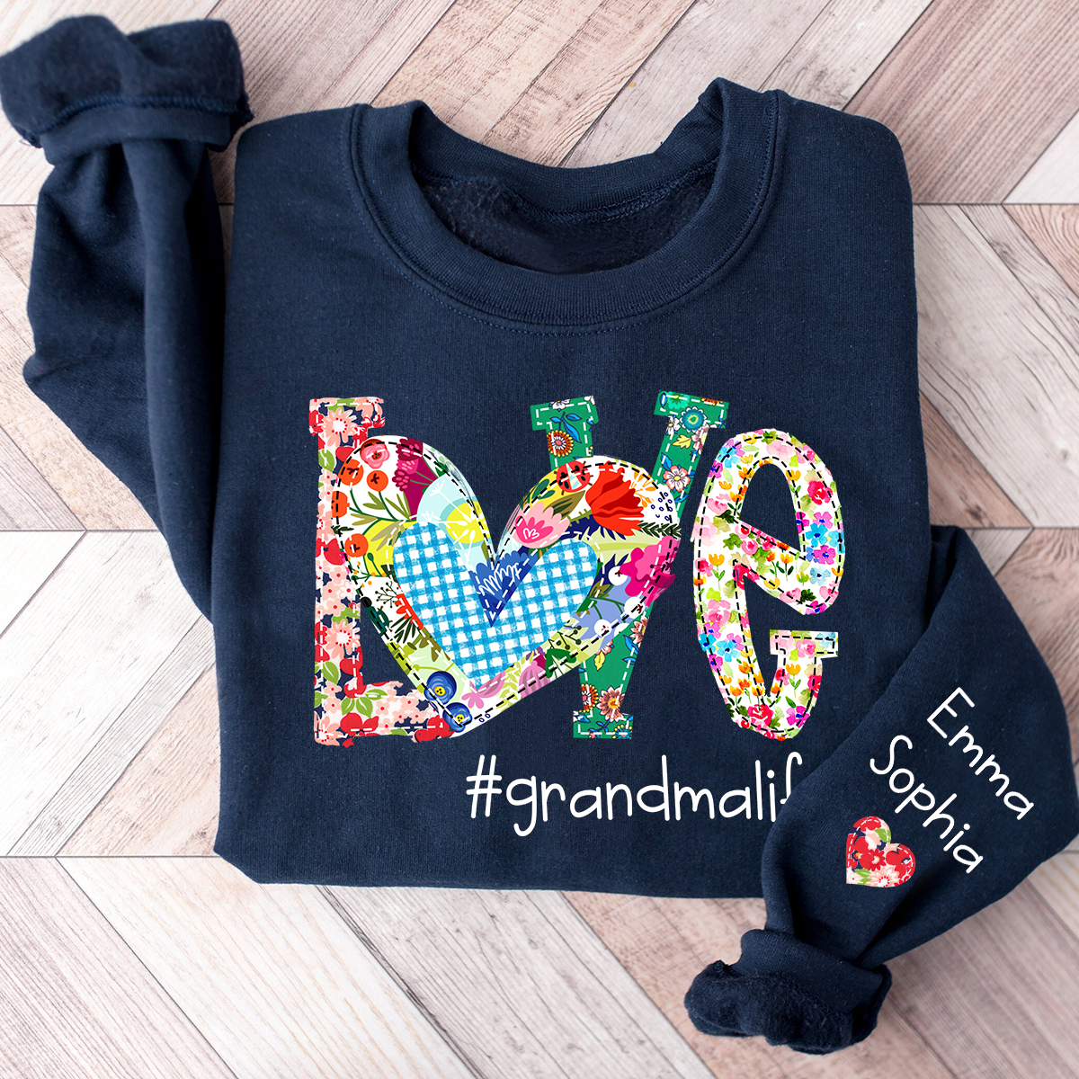 Love Grandma Life Floral Color And Kids Sweatshirt