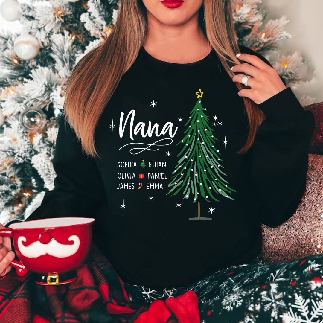 Nana Tree Christmas With Grandkids Sweatshirt