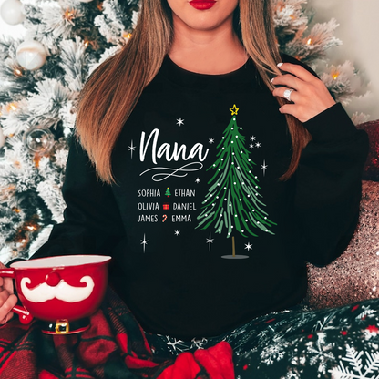 Nana Tree Christmas With Grandkids Sweatshirt