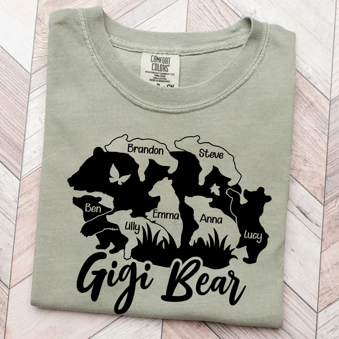 Comfort Colors® Mimi Bear Cute T-Shirt, Custom Grandma With Grandkids, Gift for Grandma Shirt
