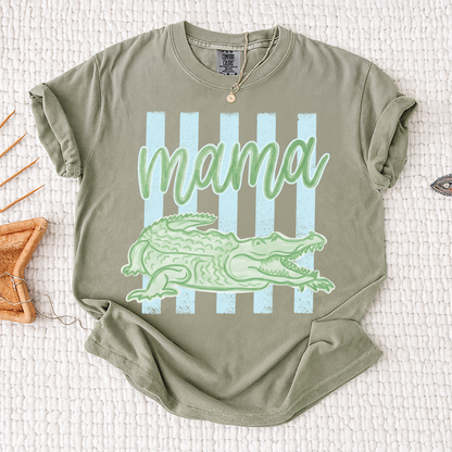 Comfort Colors® Personalized Mama Crocodile Shirt, Custom Mom Mom Life Shirt, Cute Alligator Mama Tee, Mother’s Day Birthday Gift for Mom, Family Name Shirt