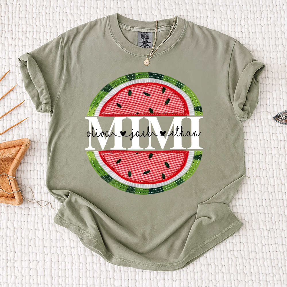 Comfort Colors® Mimi Patchwork Watermelon, Custom Mimi Gift for Grandma, Family Love