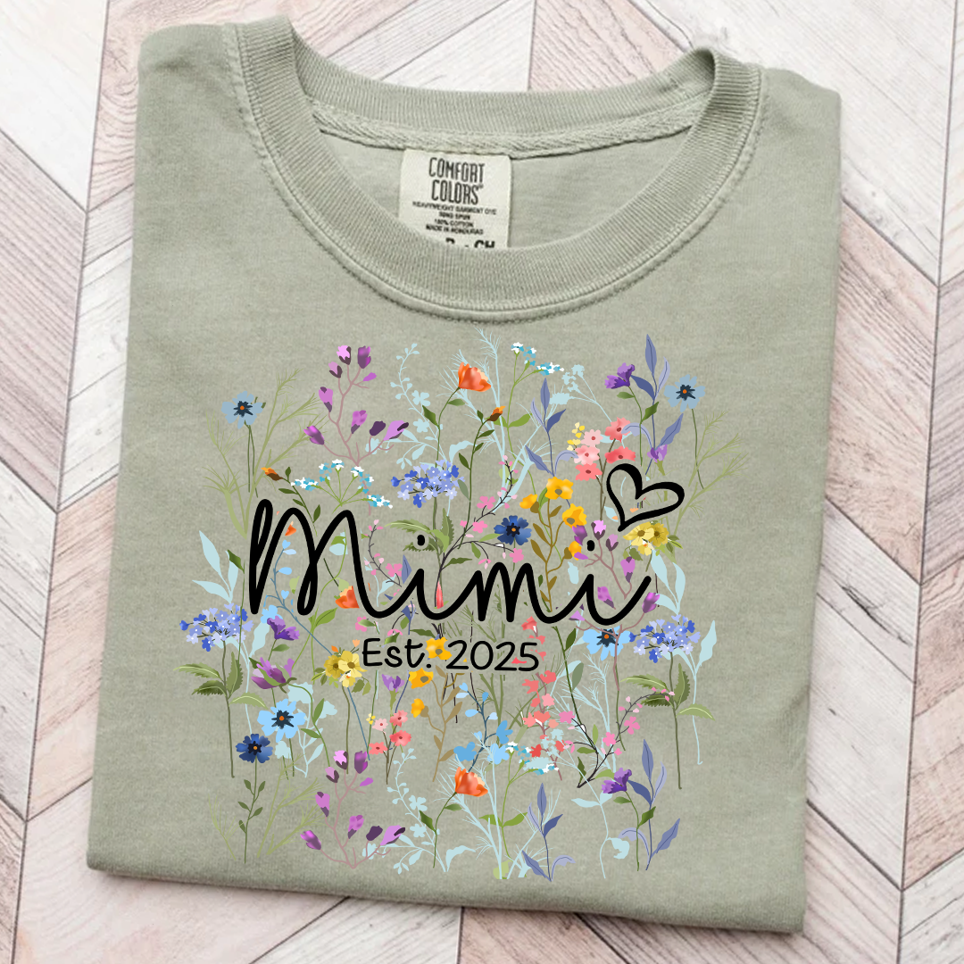 Comfort Colors® Mimi Heart Wildflower And Grandkids Shirt Gift for Grandma, Mother's Day, Birthday