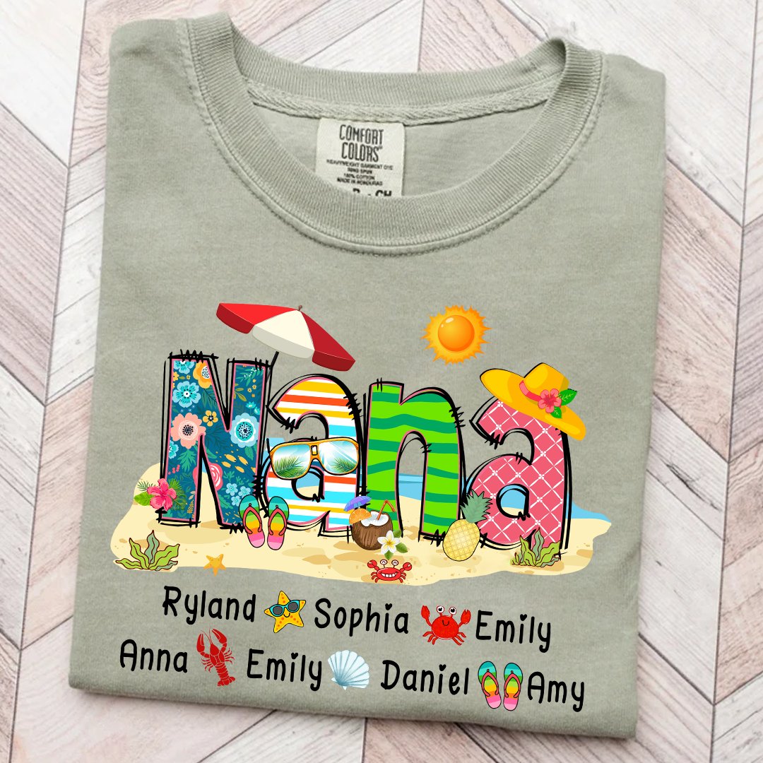 Comfort Colors® Mimi Summer 2025 T-Shirt, Custom Grandma With Grandkids Shirt