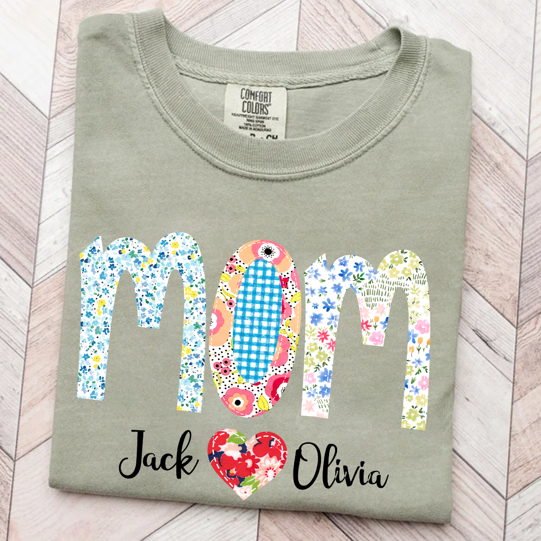 Comfort Colors® Nana Art Trend Print 2025 T-Shirt, Custom Grandma With Grandkids Shirt