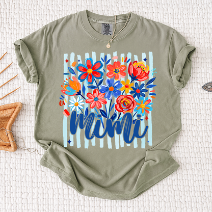Comfort Colors® Personalized Nana American Flag T-Shirt, Custom Nana, Gigi, Mimi, Mama Design, Patriotic Family Shirt, Gifts for 4th of July, Independence Day