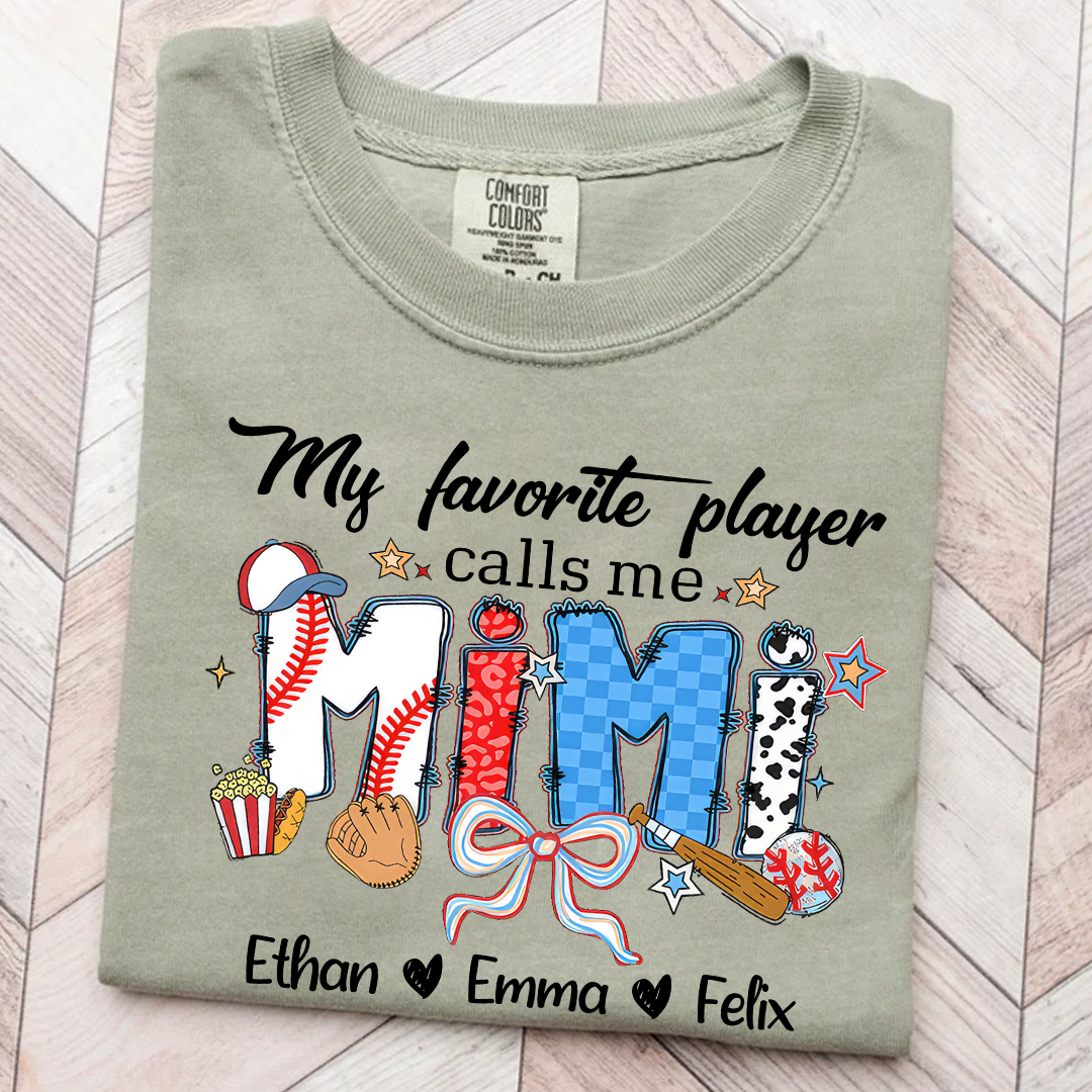 Comfort Colors® My favorite Player Calls Me Grandma Baseball Shirt, Gift For Grandma T-Shirt