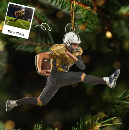 Personalized American Football Player Ornament 2025, Custom Photo Acrylic Decoration, Unique Christmas Gift For Football Lovers And Sports Fans