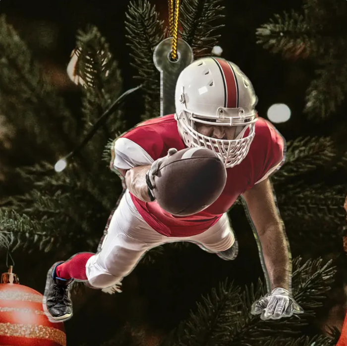 Personalized American Football Player Ornament 2025, Custom Photo Acrylic Decoration, Unique Christmas Gift For Football Lovers And Sports Fans