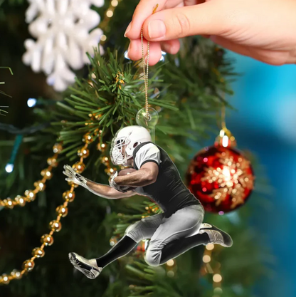 Personalized American Football Player Ornament 2025, Custom Photo Acrylic Decoration, Unique Christmas Gift For Football Lovers And Sports Fans